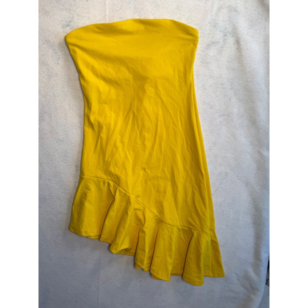 Susana Monaco‎ Dress womens XS Yellow Strapless tube Ruffle Hem NWT
